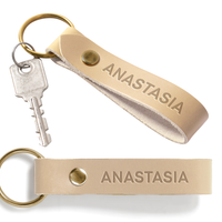 Double Sided Personalized Leather Keychain