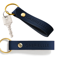 Double Sided Personalized Leather Keychain