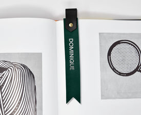 Two-Tone Personalized Leather Bookmark