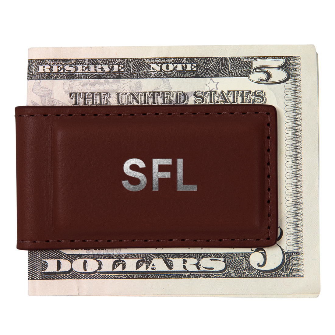 Personalized Leather Money Clip