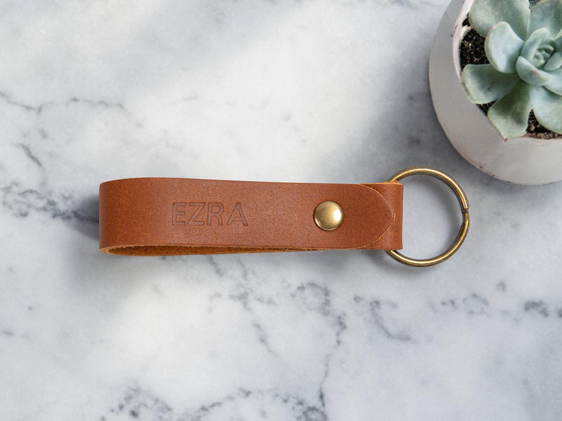 Personalized Leather Keychain