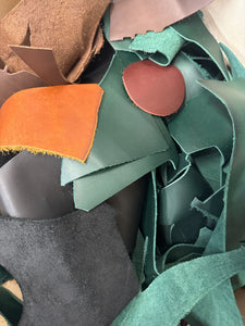 4lb Assorted USA Leather Scrap: Home Crafting & Decor