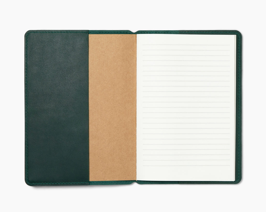 Personalized Leather A5 Journal Cover: USA Made Monogrammed Notebook