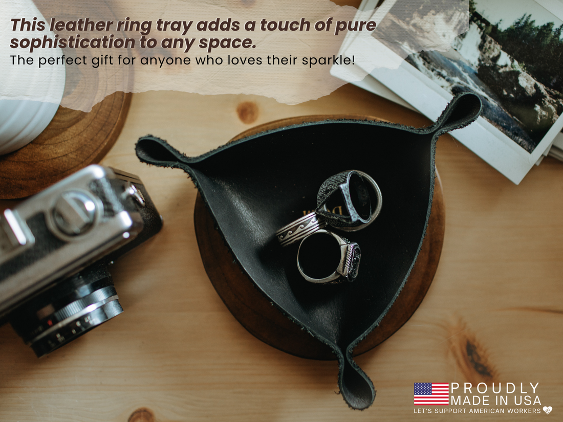 Personalized Leather Ring Tray