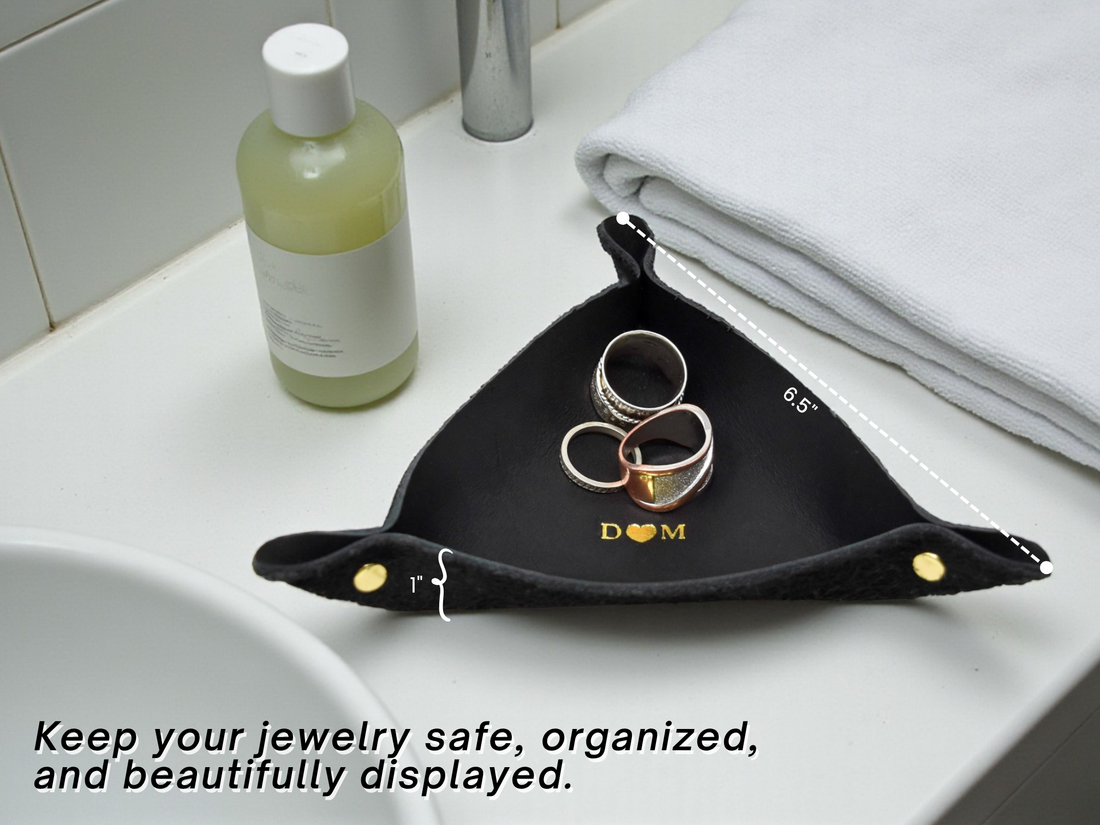 Personalized Leather Ring Tray