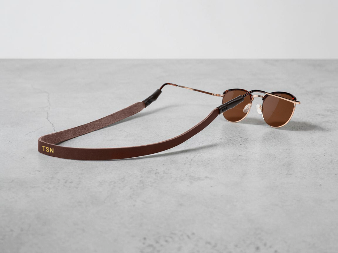 Monogrammed Leather Sunglass Strap