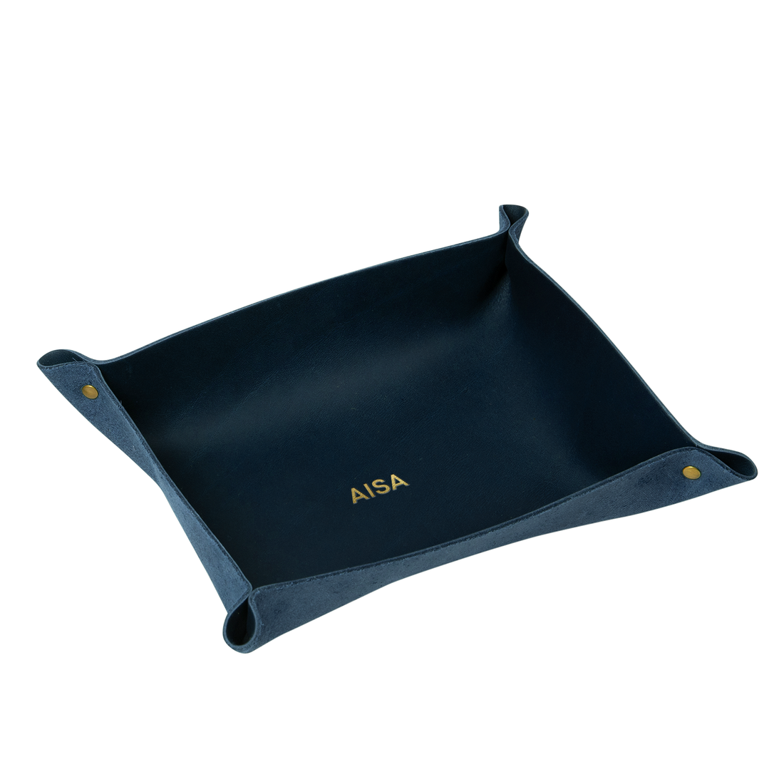 Personalized Leather Rivet Valet Tray