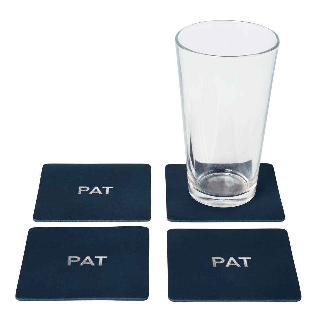 Personalized Leather Square Coasters - Set of 4