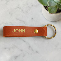 Personalized Leather Keychain