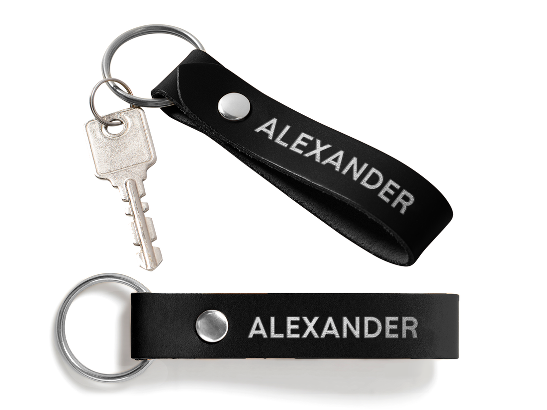 Double Sided Personalized Leather Keychain