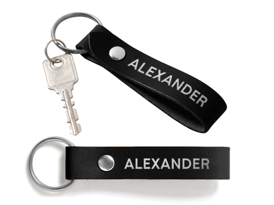 Custom Double Sided Leather Keychain