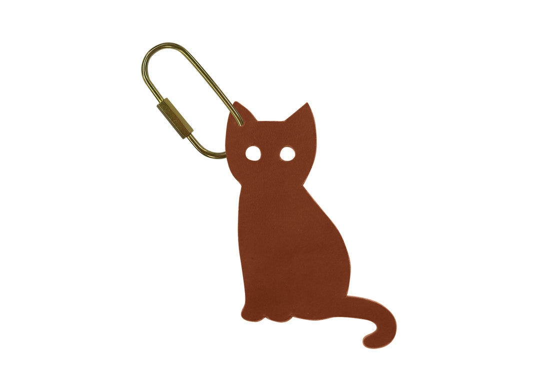Handcrafted Leather Cat Bag Charm