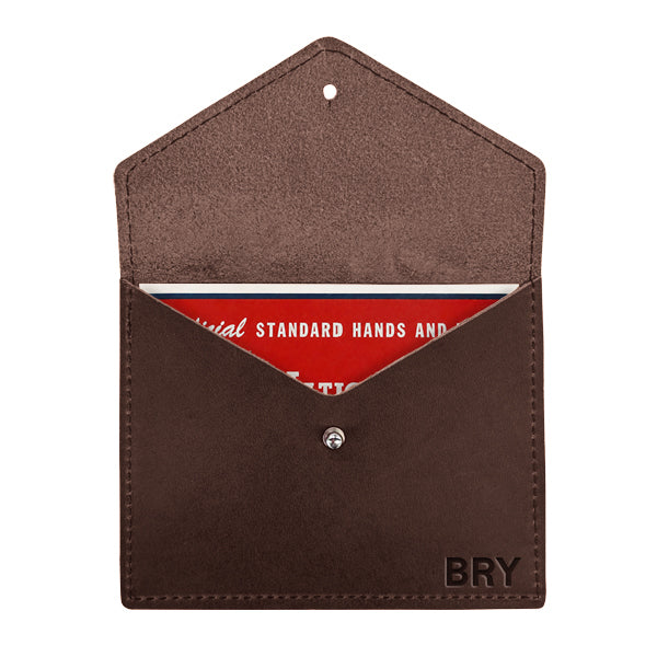 Personalized Full Grain Leather Mahjong Card Holder | Mahjong Score Card Case | Mahjong Gift for Women