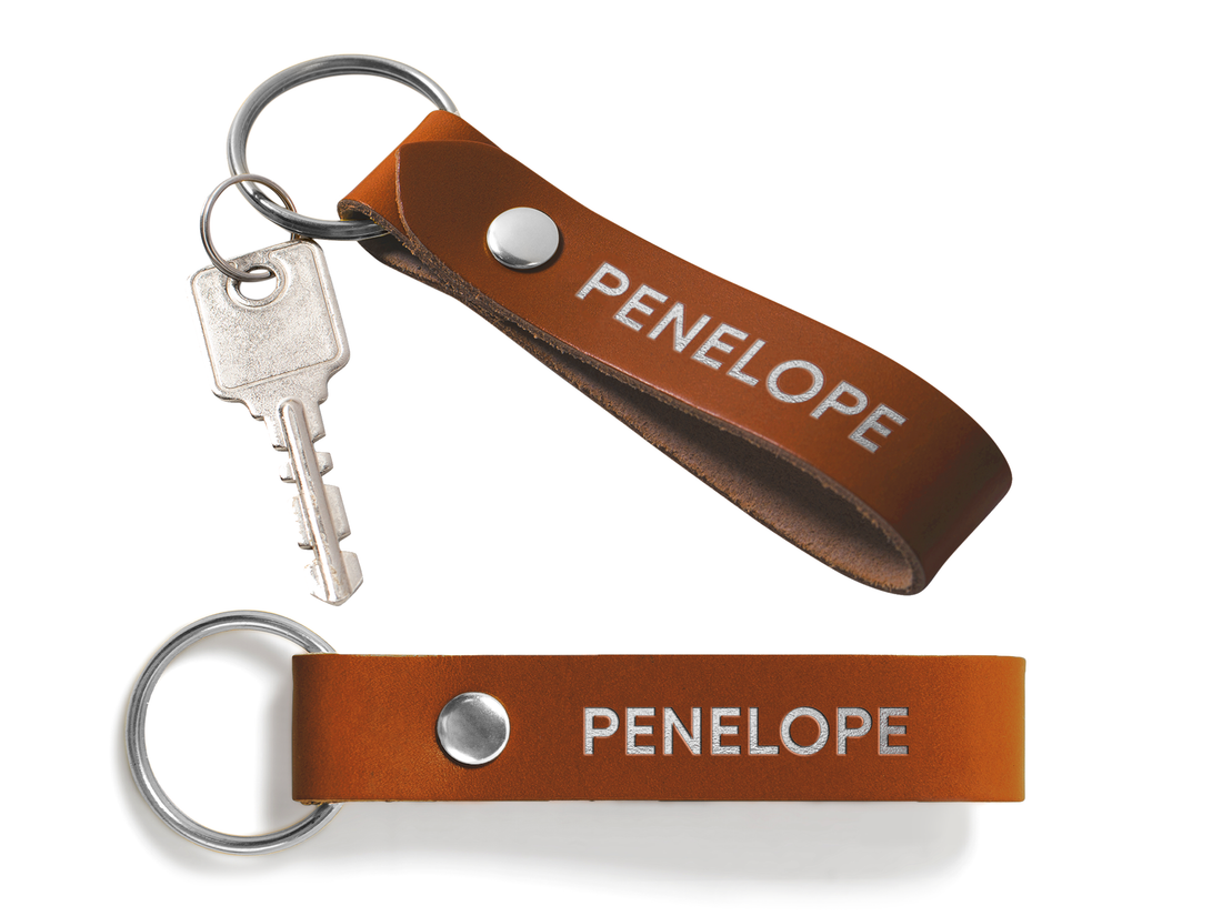 Double Sided Personalized Leather Keychain