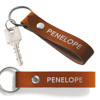 Double Sided Personalized Leather Keychain