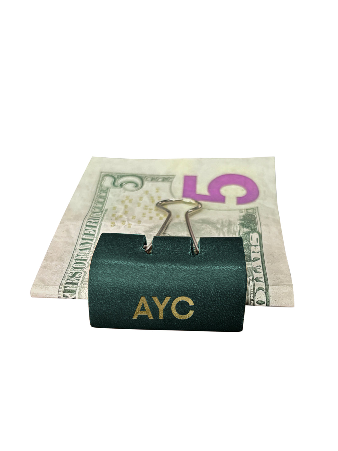 Personalized Leather Clip Money Holder (Set of 3)