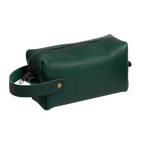 Personalized Leather Dopp Kit with Zipper Pull