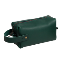 Personalized Leather Dopp Kit with Zipper Pull