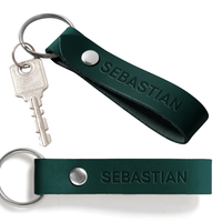 Double Sided Personalized Leather Keychain