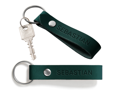 Double Sided Personalized Leather Keychain