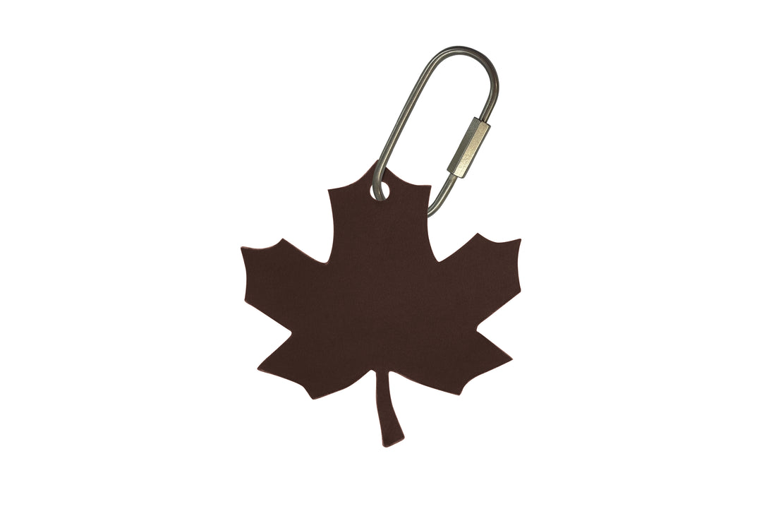 Handcrafted Leather Maple Leaf Bag Charm