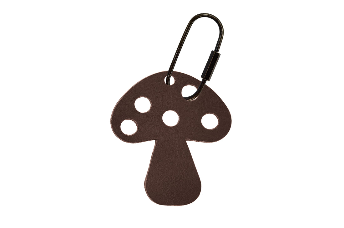 Handcrafted Leather Mushroom Bag Charm