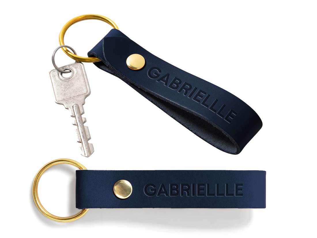 Custom Double Sided Leather Keychain