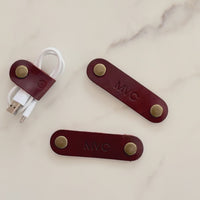 Personalized Leather Cord Keeper - SET OF 3