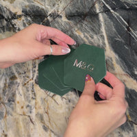 Personalized Leather Hexagon Coasters - Set of 4