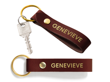 Custom Double Sided Leather Keychain