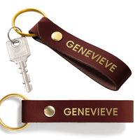 Custom Double Sided Leather Keychain