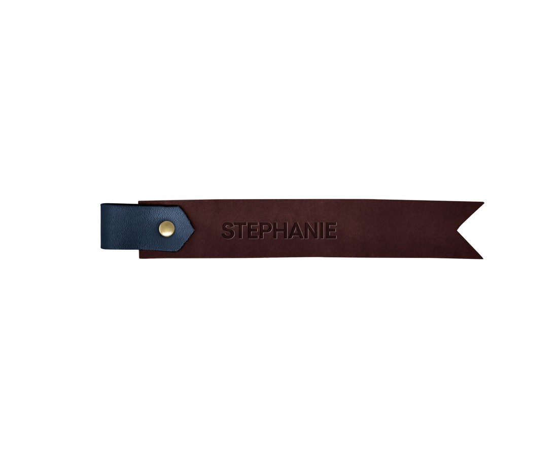 Two-Tone Personalized Leather Bookmark