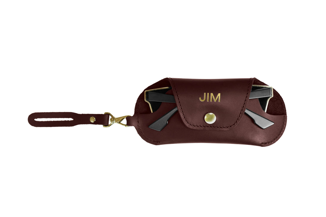 Personalized Leather Sunglasses Keychain