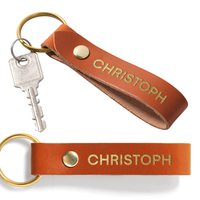 Double Sided Personalized Leather Keychain
