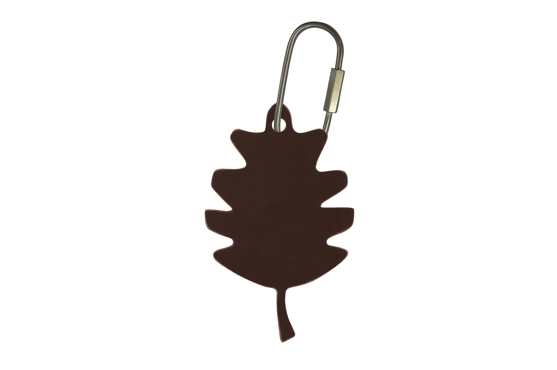 Handcrafted Leather Oak Leaf Bag Charm
